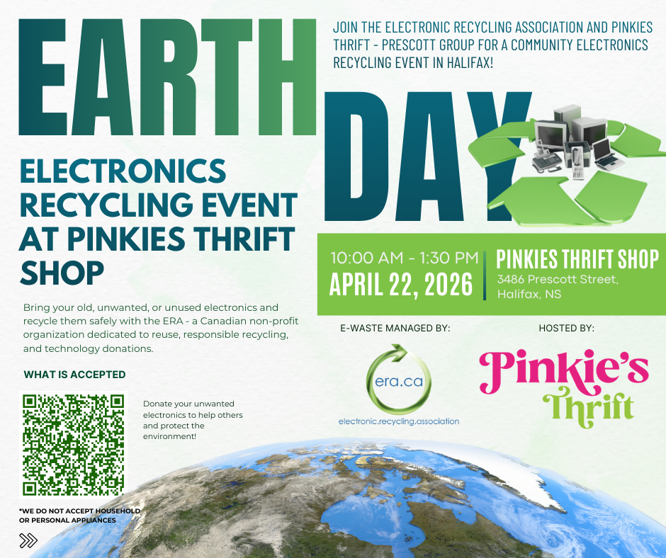 Recycle Your Electronics This Earth Day in Halifax with ERA & Pinkies ...