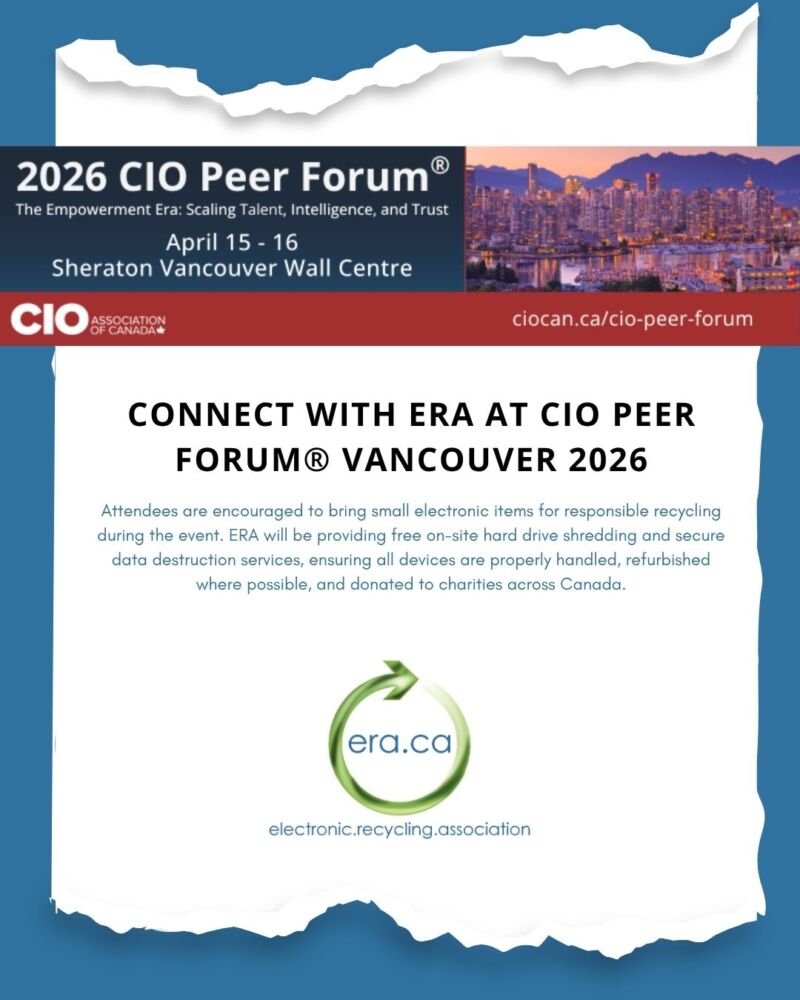 Image for the Tweet beginning: The Electronic Recycling Association (ERA)