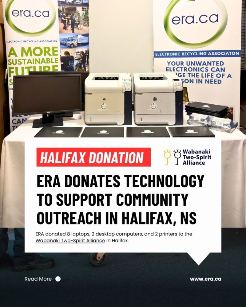 Image for the Tweet beginning: The Electronic Recycling Association (ERA)