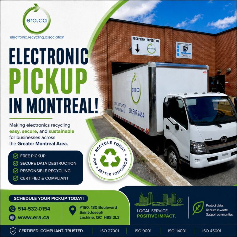 Image for the Tweet beginning: Electronic Pickup Services in Montreal!

Looking