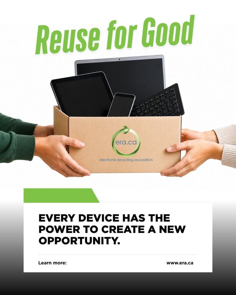 Image for the Tweet beginning: Reuse For Good.

Every donated device