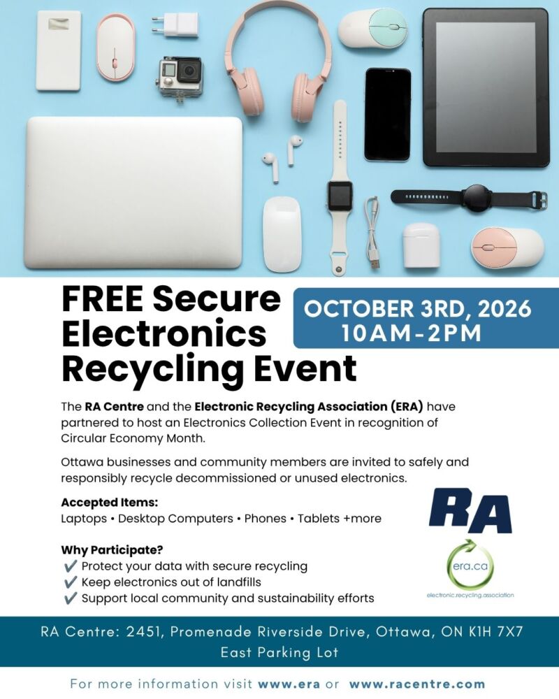 Image for the Tweet beginning: Join ERA and the @RACentreOttawa