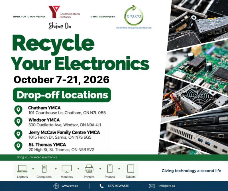 Image for the Tweet beginning: Got old electronics? 
Bring them